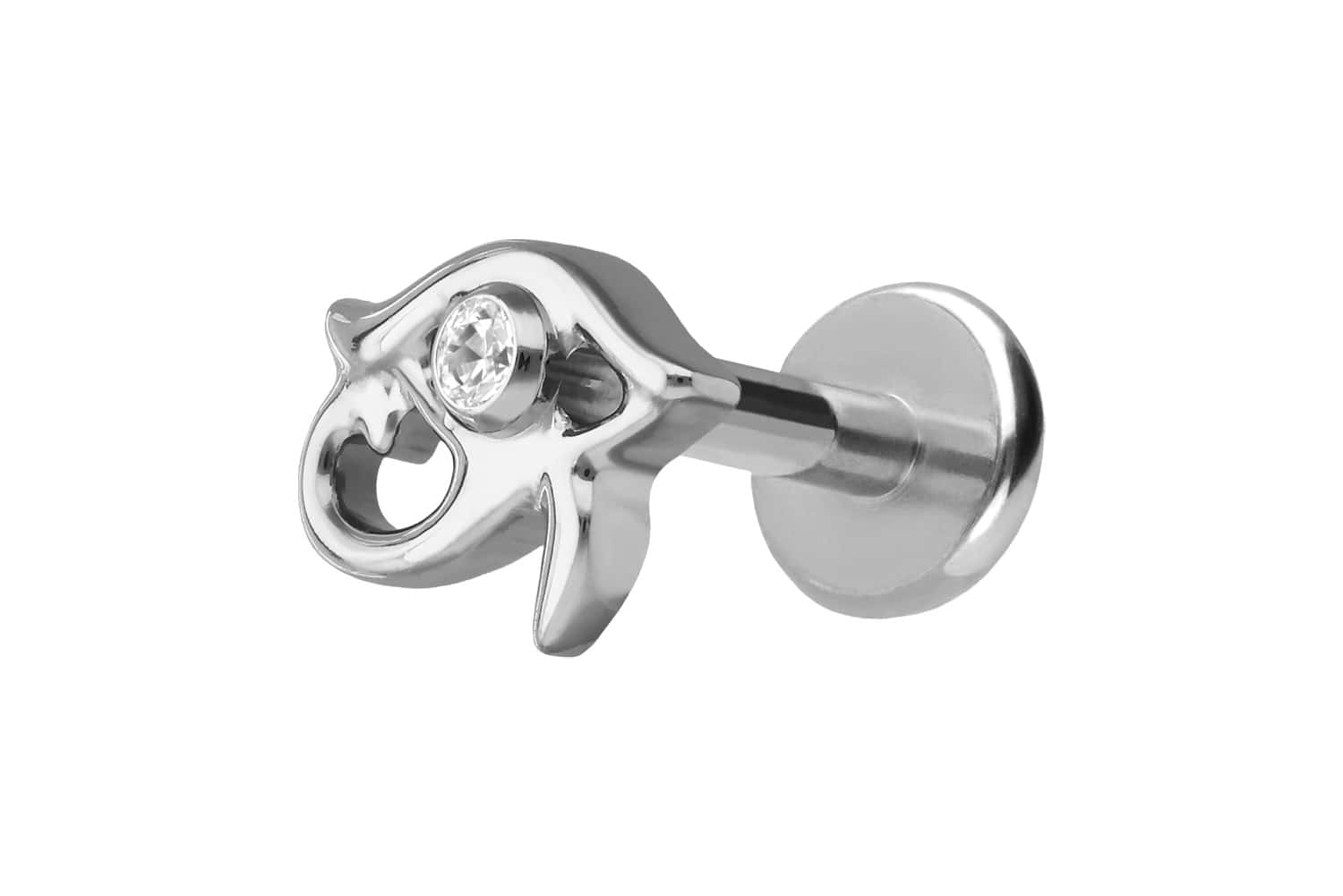 Titan Labret Piercing mit Push Fit AUGE DES HORUS